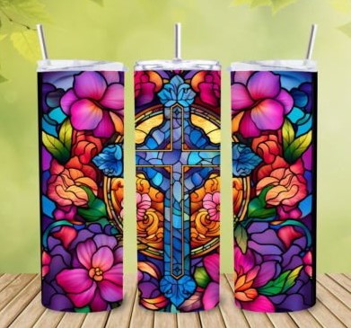 Stained Glass Cross - 20 oz. Tumbler