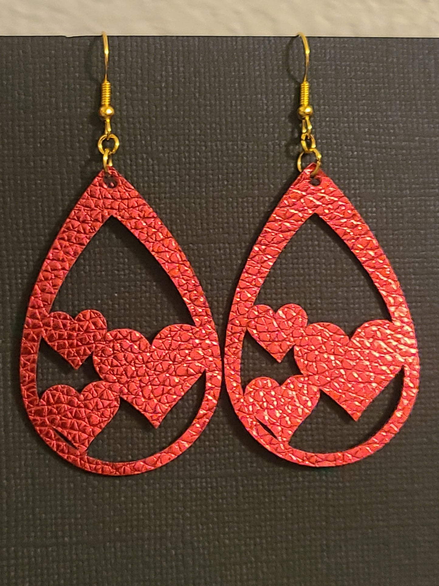 Three Hearts Teardrop Earrings