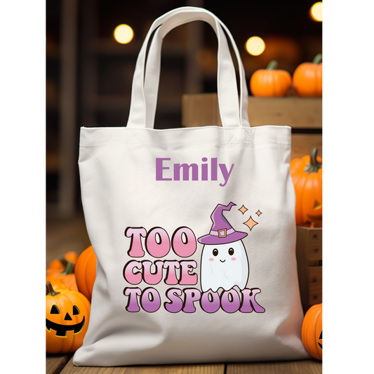 Too Cute To Be Spook Trick or Treat Bag