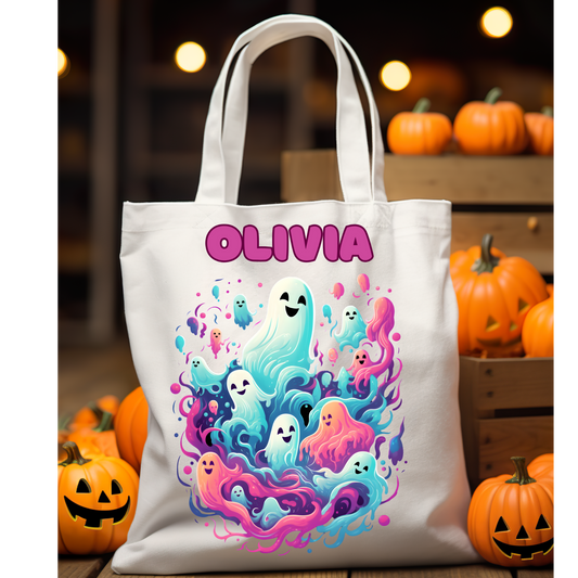 Pastel Ghosts Trick or Treat Bag